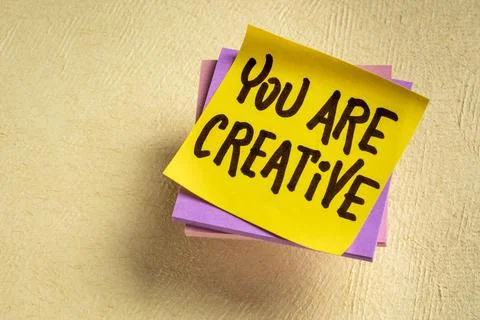 You are creative reminder note Stock Photos