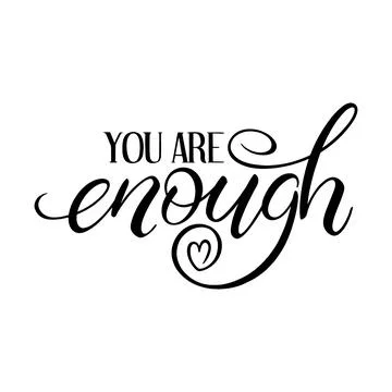 You are enough calligraphy Stock Illustration