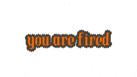 You are fired animated 4k video clip Video stock 320722601
