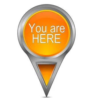 You are Here Map Pointer – 3d illustration Stock Illustration