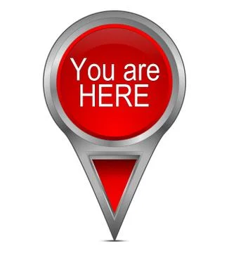 You are Here Map Pointer – 3d illustration Stock Illustration