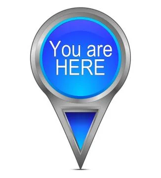 You are Here Map Pointer – 3D illustration 스톡 일러스트