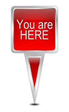 You are Here Map Pointer – 3D illustration Stockillustratie