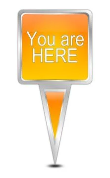 You are Here Map Pointer – 3D illustration Stockillustratie