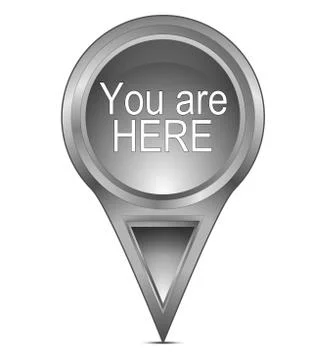 You are Here Map Pointer - 3D illustration Illustrazione stock