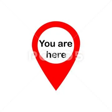 You Are Here Map Pointer - Vector Illustration - Isolated On White ...
