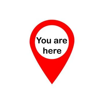 You Are Here Map Pointer - Vector Illustration - Isolated On White Background Stock Illustration