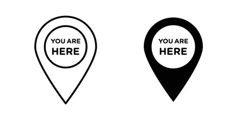You are Here Pointer icon vector art Illustrations Stock Illustration