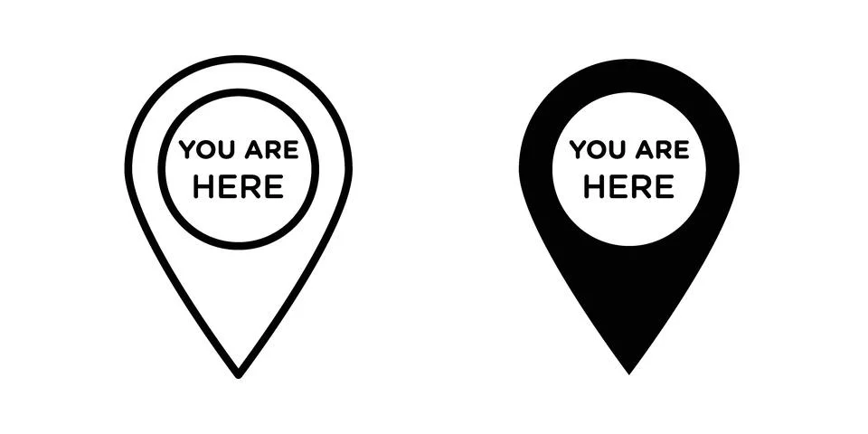 You are Here Pointer icon vector, illustration icon set Ilustração Stock