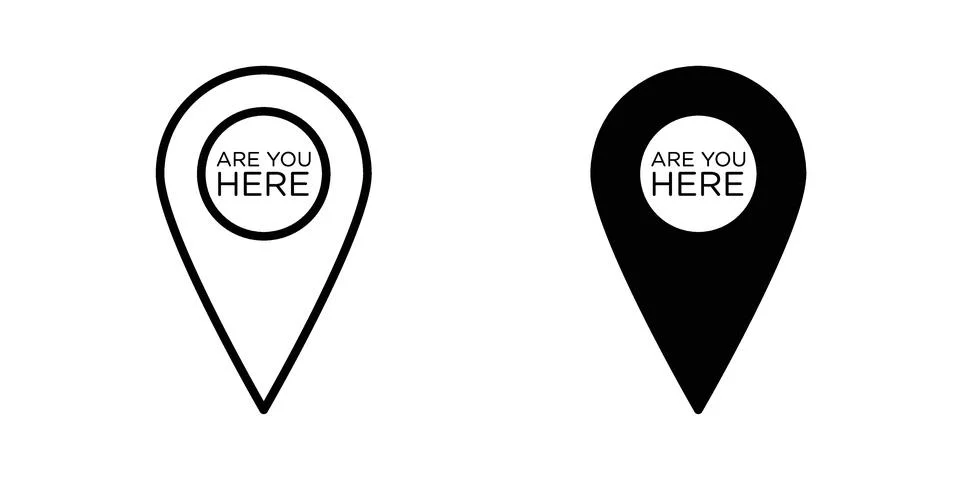 You are Here Pointer icon illustration vector, icon set for apps Ilustração Stock