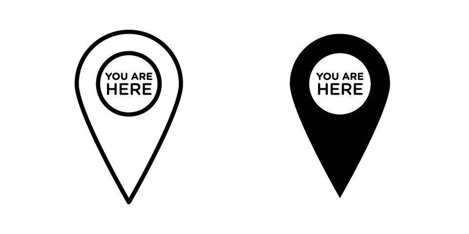 You are Here Pointer icon vector design illustrations 스톡 일러스트