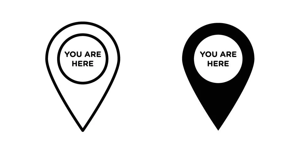 You are Here Pointer icon modern style vectors set イラスト素材