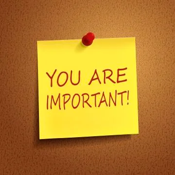 You are important words on post-it Stock Illustration