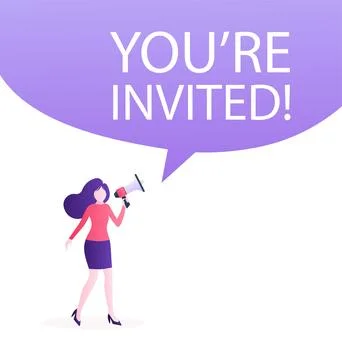 You are invited people in flat style. Vector illustration background. Banner Stock Illustration