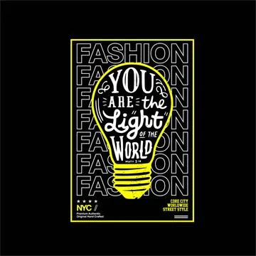 You are the light world simple vintage fashion Stock Illustration