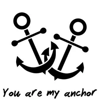 YOU ARE MY ANCHOR declaration of love Stock Illustration
