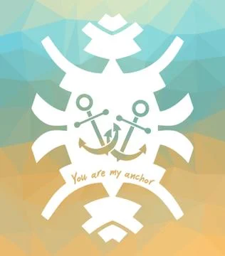 YOU ARE MY ANCHOR triangular design. Love theme Illustrazione stock