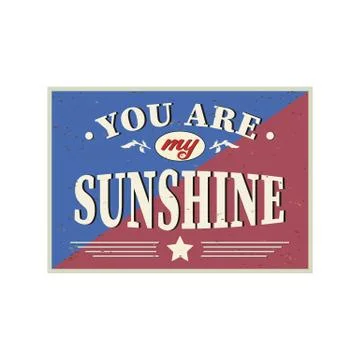 You are my sunshine. Vector elements for greeting card, invitation, poster, T 스톡 일러스트