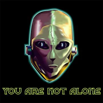 You are not Alone Alien and UFO Invasion Theme Vector Illustration Stock Illustration