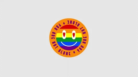 You Are Not Alone Text Sticker for Pride Month Stock Footage 306594943