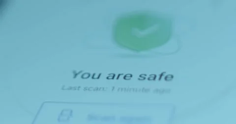 You are safe message on smartphone, cybersecurity concept Stock Footage 322616701