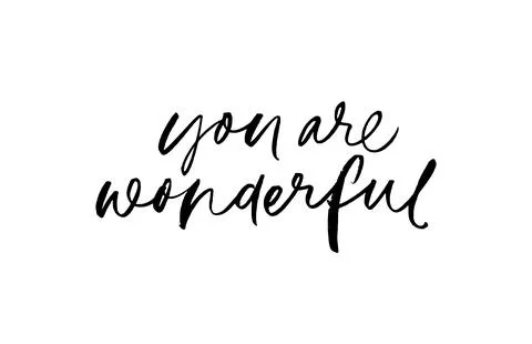 You are wonderful modern vector calligraphy text. Stock Illustration