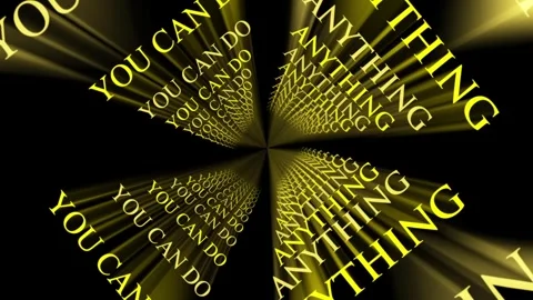 You can do anything rotating text with yellow rays Stock Footage 276288739