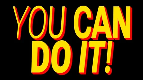 You Can Do It Animation – Motivational, Bold, and Dynamic Text Typography Stock Footage 303097285