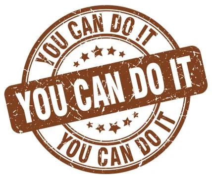 You can do it brown grunge round vintage rubber stamp Ilustración de archivo