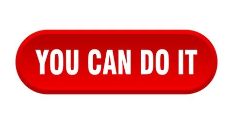 You can do it button. you can do it rounded red sign. you can do it Ilustración de archivo