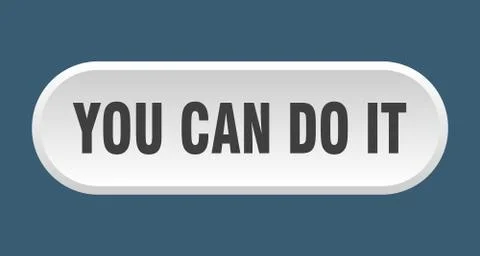 You can do it button. you can do it rounded white sign. you can do it Ilustración de archivo
