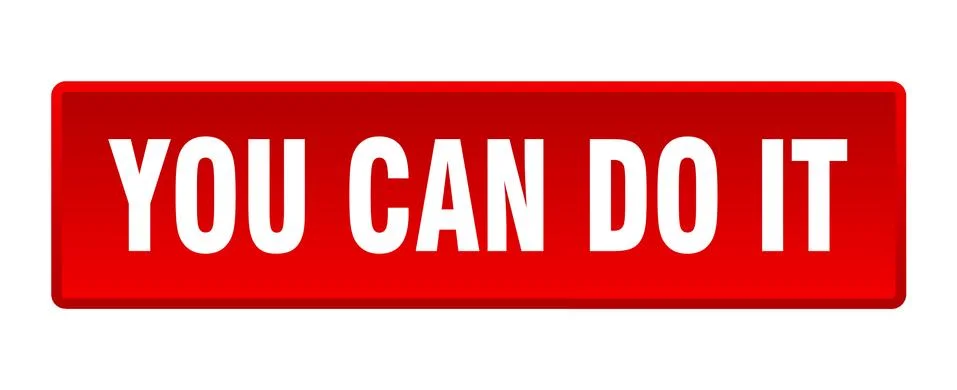 You can do it button. you can do it square red push button Ilustración de archivo