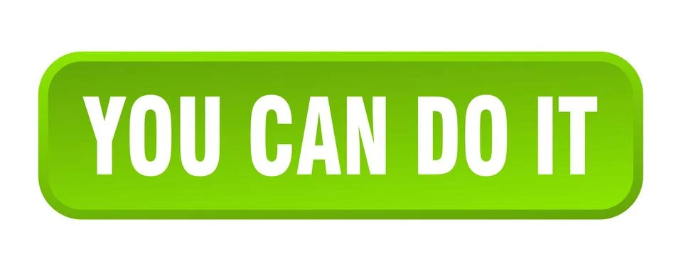 You can do it button. you can do it square 3d push button Ilustración de archivo