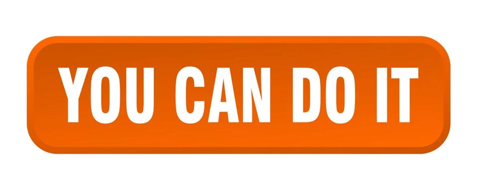 You can do it button. you can do it square 3d push button Ilustración de archivo