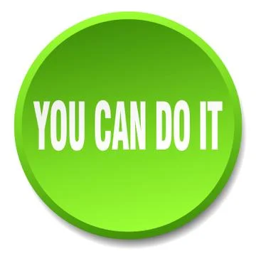 You can do it green round flat isolated push button Ilustración de archivo