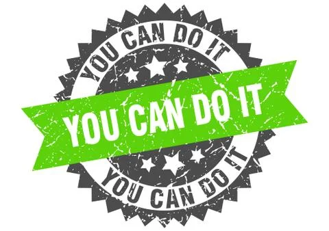 You can do it grunge stamp with green band. you can do it Ilustración de archivo