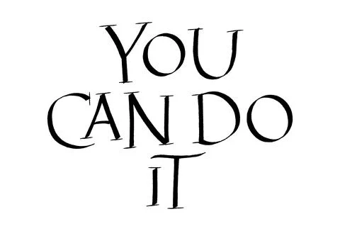 You Can Do It Hand Drawn Lettering Ilustración de archivo