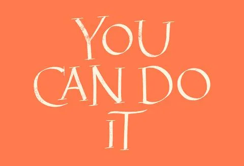 You Can Do It Hand Drawn Lettering Ilustración de archivo
