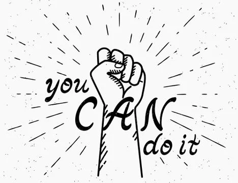 You can do it handwritten text with human fist Ilustración de archivo