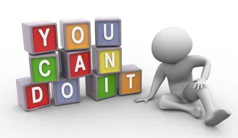 You can do it Stock Illustration