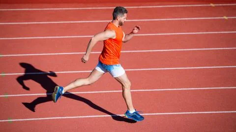 You can do it. marathon speed energy. muscular man in motion. athletic man Stock Photos