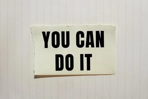 You Can Do It message written on ripped torn paper background. Conceptual Y.. Foto stock