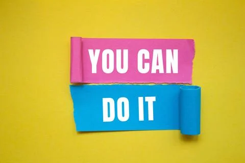 You Can Do It message written on ripped torn paper background. Conceptual Y.. Foto stock