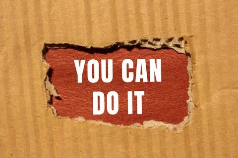 You Can Do It message written on ripped torn paper background. Conceptual Y.. Stock Photos
