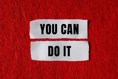 You Can Do It message written on ripped torn paper background. Conceptual Y.. Stock Photos