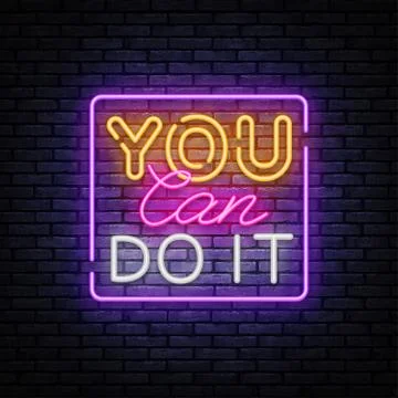 You Can do IT Neon inscription. Motivation Neon sign, design template, modern Ilustración de archivo