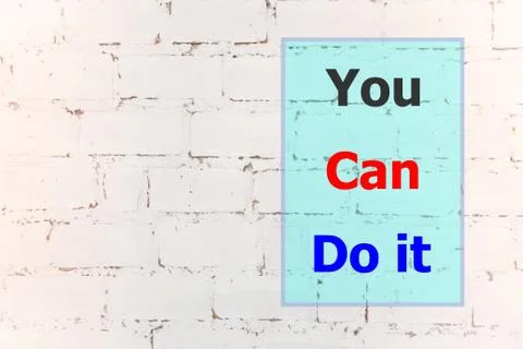 You can do it quote design poster Fotos de archivo