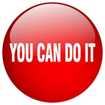 You can do it red round gel isolated push button Ilustración de archivo