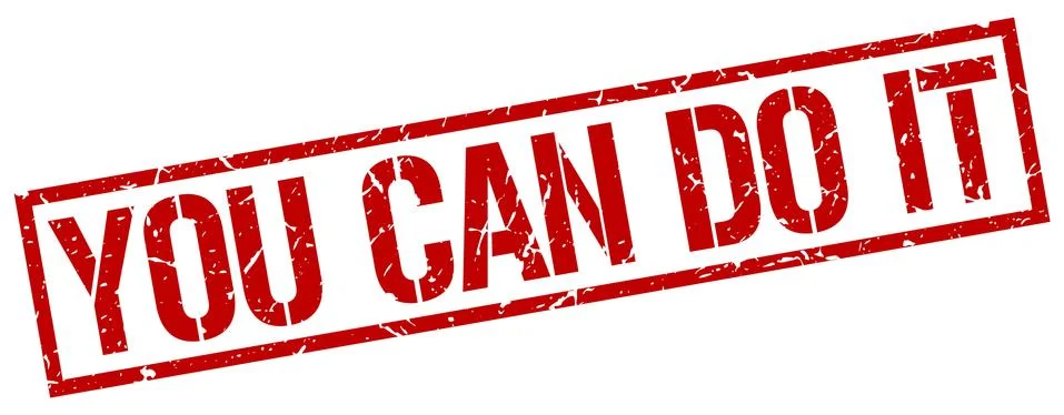 You can do it red grunge square vintage rubber stamp Ilustración de archivo