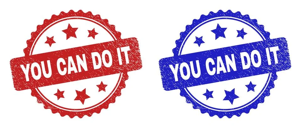 YOU CAN DO IT Rosette Seals with Rubber Surface Ilustración de archivo